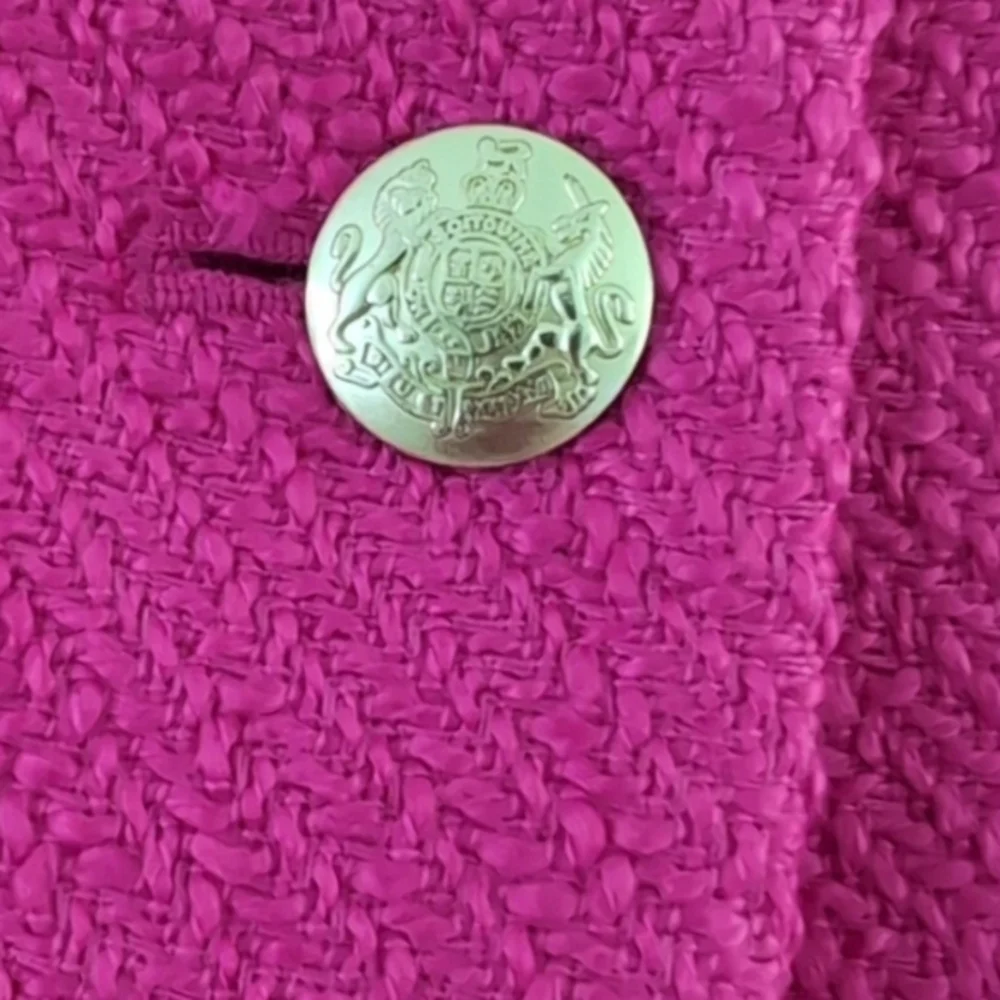 J. Crew Hot Pink Tweed Schoolboy Academia‎ Career Blazer Jacket Size 0 New